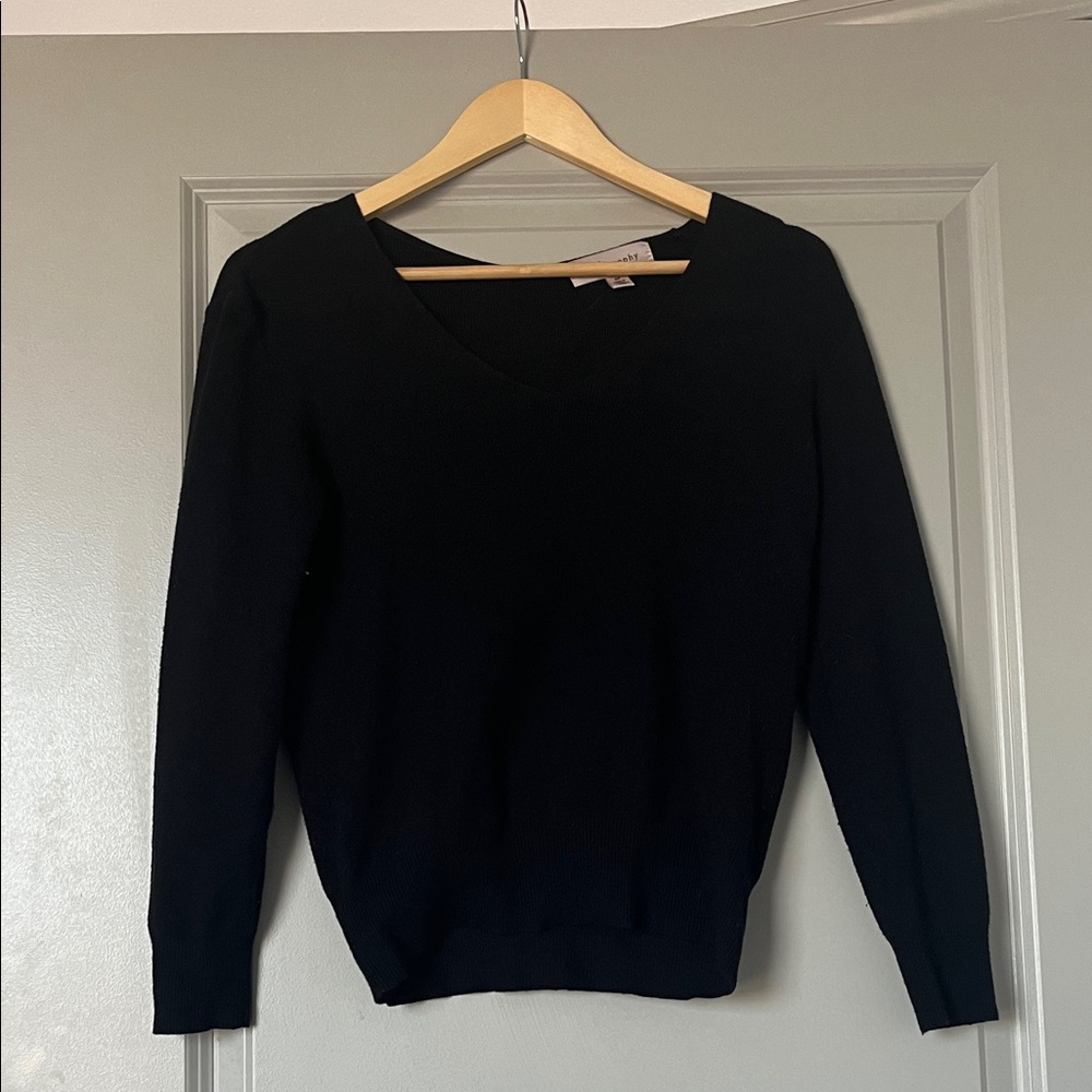 Philosophy Fitted V-Neck Sweater | Black | S